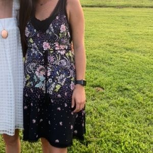 Free People intimately black floral dress